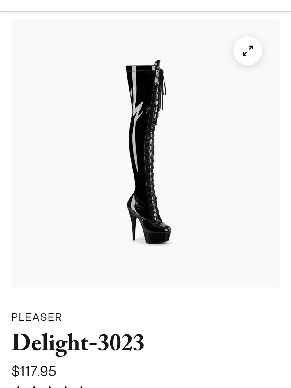 Pleaser Black Patent Over-The-Knee Lace-Up Platform Stiletto Boot